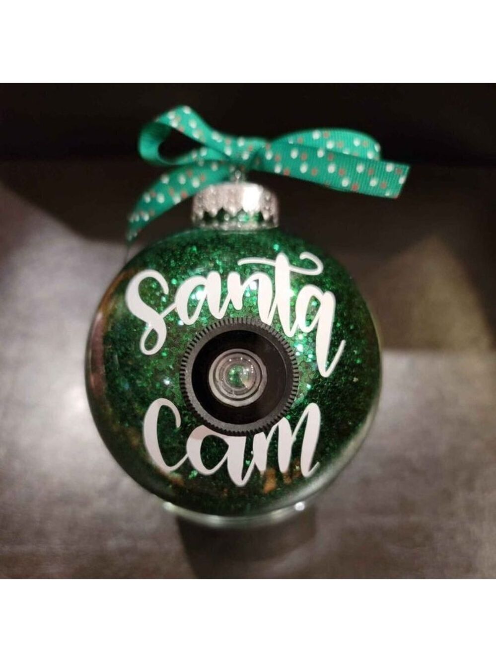 Santa's Always Watching  Santa Cam Hand Crafted ornament